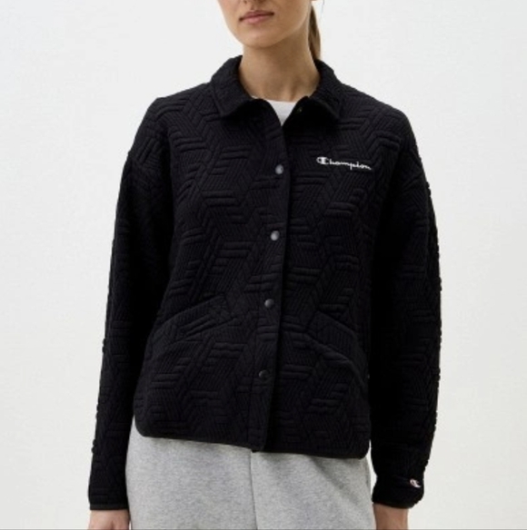 Champion Jackets & Blazers - Champion Button Black Quilted Jacket XL